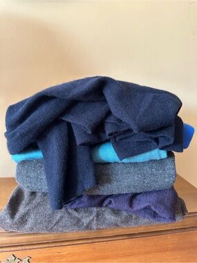 Lot of 7 wool cashmere sweater upcycle crafters 4lbs material reuse